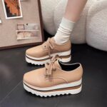 Korean style versatile and fashionable lace-up flats style textured upper