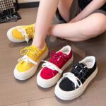 Retro-style niche yellow sneakers for women, 2025 new summer style, breathable canvas shoes, thick-soled sports casual shoes, trendy. - Image 2