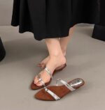 2025 New Wedge Heel Slip-on French Style Sandals, Fairy Shoes, Summer Outerwear, Unique and Versatile Roman Sandals - Image 3