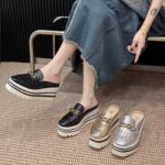 Autumn New Fashionable Petite Height-Increasing Mule Slippers for Women - Image 4
