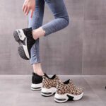 Women's platform shoes with hidden wedge heels, new autumn 2025 style, leopard print, thick sole, chunky sneakers, sporty, casual, versatile, 8CM. - Image 11