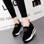 Brand limited sizes Korean style platform wedge heel thick sole hidden height increase women's single shoes comfortable loafers trendy mid-heel - Image 3