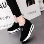 Brand limited sizes Korean style platform wedge heel thick sole hidden height increase women's single shoes comfortable loafers trendy mid-heel - Image 2