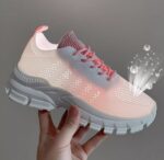 Women's Flyknit Sneakers, Spring/Summer 2025 New Style, Hollow Mesh Fabric, Breathable, Lightweight, Thick Sole - Image 8