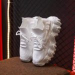 2025 Summer New Breathable Flyknit Thick-Soled Dad Shoes Lightweight Fashionable Versatile Plus Size Export Women's Shoes White Sneakers - Image 7