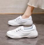 2025 New Style White Sneakers, Summer Breathable Mesh Shoes, Thick Sole, Casual Lightweight Sports Running Shoes, Versatile Single Shoes - Image 2