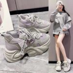 Popular round-toe lace-up platform sneakers for women, new autumn 2025 style, trendy and versatile chunky sneakers. - Image 5