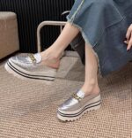 Autumn New Fashionable Petite Height-Increasing Mule Slippers for Women - Image 3
