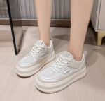 2025 New Style Petite Women's Height-Increasing White Sneakers, Summer Style, Mesh Breathable Thin Thick-Soled Sneakers
