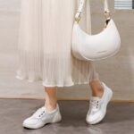 2025 New Style White Sneakers, Summer Breathable Mesh Shoes, Thick Sole, Casual Lightweight Sports Running Shoes, Versatile Single Shoes - Image 3