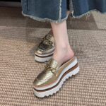 Autumn New Fashionable Petite Height-Increasing Mule Slippers for Women