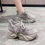Popular round-toe lace-up platform sneakers for women, new autumn 2025 style, trendy and versatile chunky sneakers. - Image 4