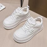 2025 New Style Petite Women's Height-Increasing White Sneakers, Summer Style, Mesh Breathable Thin Thick-Soled Sneakers - Image 5