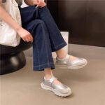 2025 New Niche Design Velcro Mary Jane Shoes for Women, Summer Retro Soft Sole Silver Versatile Platform Shoes - Image 8