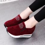 Brand limited sizes Korean style platform wedge heel thick sole hidden height increase women's single shoes comfortable loafers trendy mid-heel
