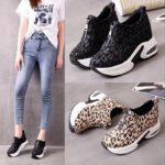 Women's platform shoes with hidden wedge heels, new autumn 2025 style, leopard print, thick sole, chunky sneakers, sporty, casual, versatile, 8CM. - Image 9