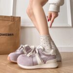 2025 New Autumn Purple Comfortable Thick-Soled Casual Versatile Lightweight Sports White Shoes Trendy - Image 4