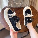 Retro-style niche yellow sneakers for women, 2025 new summer style, breathable canvas shoes, thick-soled sports casual shoes, trendy. - Image 4