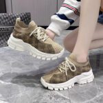 European and American style platform flyknit shoes for women, 2025 new color-blocked soft sole, elastic and breathable casual sports lace-up shoes - Image 5