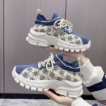 European and American style platform flyknit shoes for women, 2025 new color-blocked soft sole, elastic and breathable casual sports lace-up shoes - Image 6