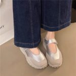 2025 New Niche Design Velcro Mary Jane Shoes for Women, Summer Retro Soft Sole Silver Versatile Platform Shoes - Image 2