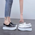 Platform sneakers, low-top sneakers, slip-on women's shoes, round toe casual shoes, suitable for all seasons in 2025. - Image 5