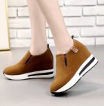 Women's platform loafers, slip-on style, low-top casual loafers, suitable for all seasons and all seasons.