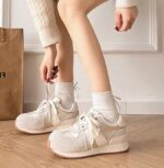 2025 New Autumn Purple Comfortable Thick-Soled Casual Versatile Lightweight Sports White Shoes Trendy - Image 2