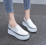 Platform sneakers, low-top sneakers, slip-on women's shoes, round toe casual shoes, suitable for all seasons in 2025. - Image 2