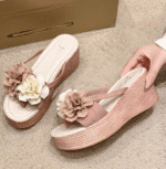 Fairy-like floral wedge platform sandals for women, new summer style 2025, perfect for height increase, versatile, casual beach sandals. - Image 7