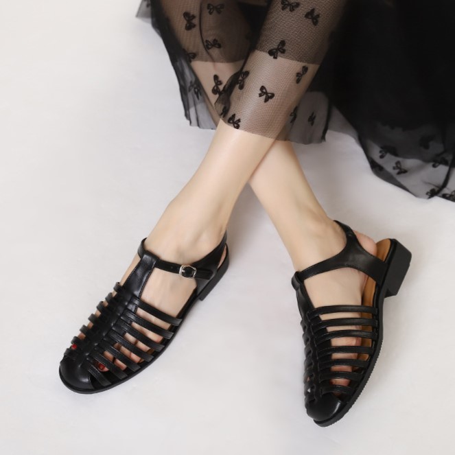 O1CN01JzEi3u1zmlIAIcQne_!!2208329406757-0-cib Square-Toe Retro Sandals for Women, New Summer Fashion, Chunky Heel, Outdoor Woven Roman Cage Shoes - Image 1